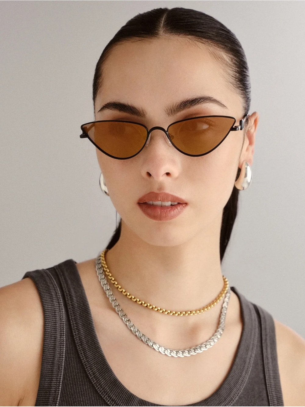 Le Specs “The Soiree” Satin Black Cat Eye Sunglasses